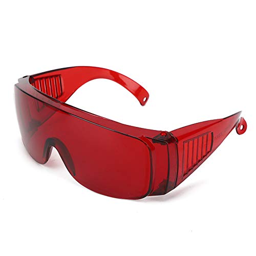 Fafeicy Schutzbrille, 405-1064 nm Laserschutzbrille, für Augenschutz, Brillenfilter, kann filtert 80% des starken Lichts, mit unabhängigem Brillenetui (rot) von Fafeicy