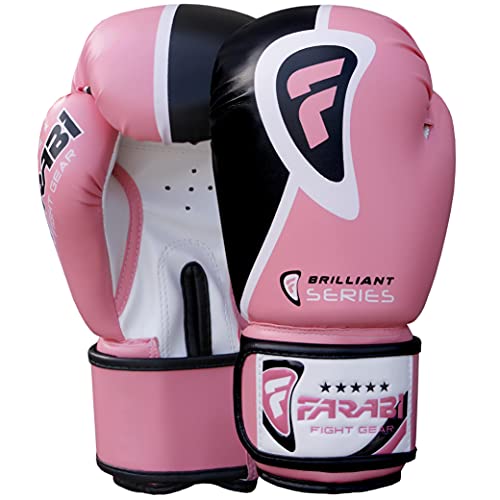 Farabi Sports Boxhandschuhe 10 oz, 12 oz, 14 oz, 16 oz Box Handschuhe für Training, Sparring, Kickboxen, MMA, Muay Thai, Boxhandschuhe männer & Damen Kampf Handschuhe (Pink Brilliant, 12-oz) von Farabi Sports