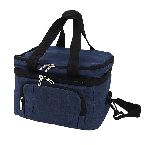 Kühltasche aus Stoff, Peva-Picknicktasche für Draußen, Tragbare Schulter-Frischhaltetasche für Draußen, Kühlboxen (Navy) von Fdit