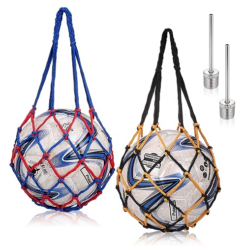 2 Stück Ballnetz Net Tasche Tragbare Ballnetz Sports Ball Ballnetz für Fußball, Basketball Netz Tasche, Balltaschen & Netze für Kordelzüge, Robustes Ballnetz mit 2-Kugelnadeln von Fentar