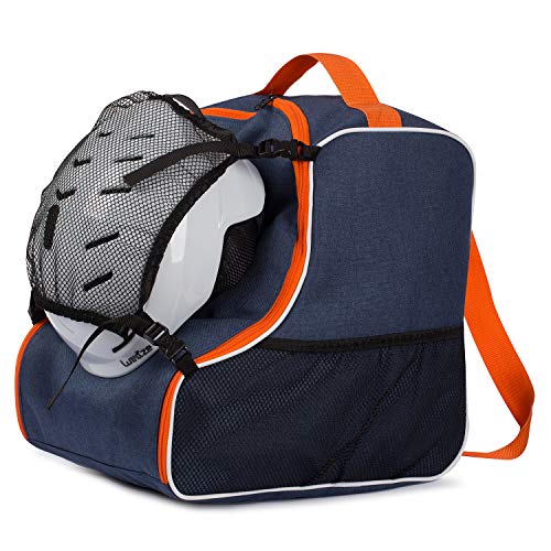 Ferocity Premium Skischuhtasche Helmtasche Skistiefeltasche Mit Abnehmbarer Netztasche Blau Orange mit Netz [054] von Ferocity