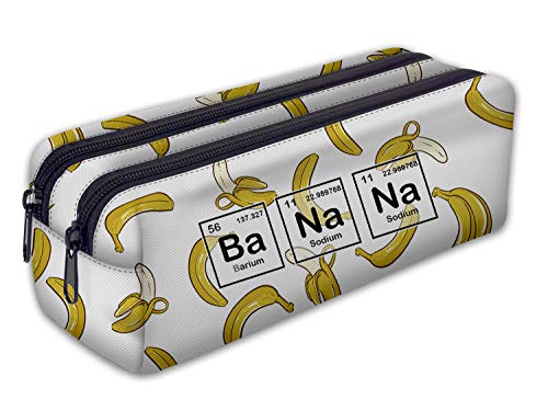 Mäppchen Federtasche Schlamperbox Federmäppchen Schüleretui Stiftemappe mit Zwei Reißverschlüssen Bananenchemie [107] von Ferocity