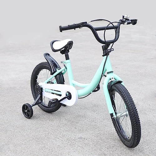 Fetcoi 16-Zoll-Kinderfahrrad mit rutschfesten Stützrädern für Jungen und Mädchen ab 4-8 Jahren Abnehmbare Stützräder für Kinderfahrräder (Grün) von Fetcoi