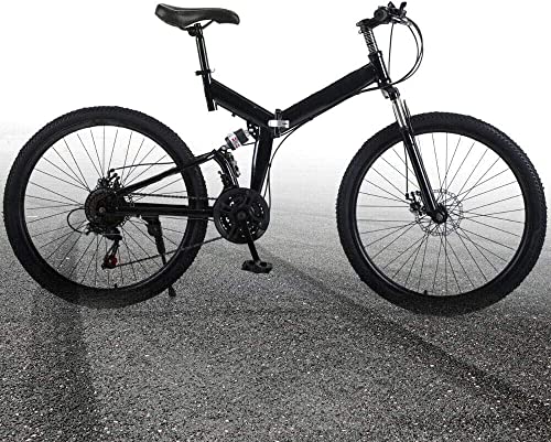 Mountainbike Klappfahrrad 26 Zoll - Fahrräder für Jungen, Mädchen, Frauen und Männer - Scheibenbremsen vorne und hinten - 21-Gang-Schaltung - Vollfederung Produktgröße von Fetcoi