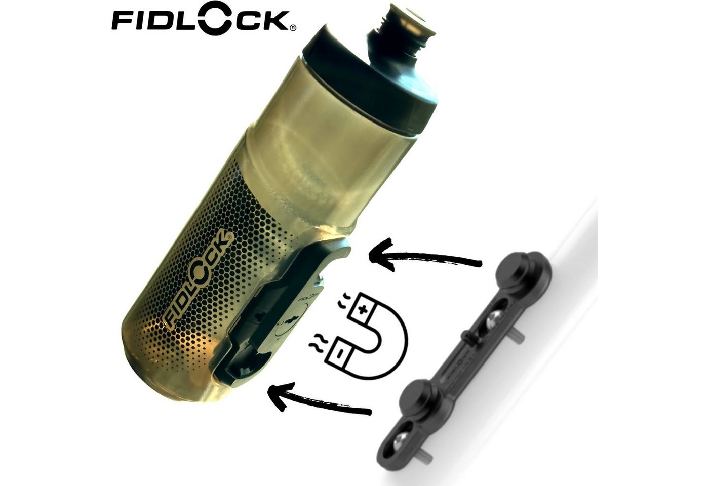 Fidlock Fahrrad-Flaschenhalter Fidlock Trinkflasche 600ml Komplettset Standardrahmen M5 Befestigung von Fidlock