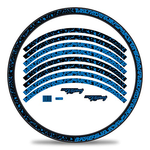 Finest Folia 16-teiliges Set Felgenrandaufkleber Sticker für Fahrrad Felgen im 2 Face Design Komplett Set für 27" 29" für Rennrad Mountainbike MTB Laufrad RX031 (Neon Blau, Matt) von Finest Folia