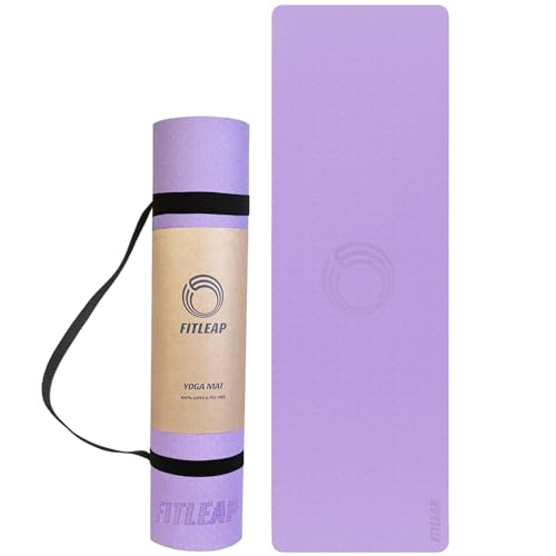 Fitleap Yoga-Matte Pro Lavendel aus umweltfreundlichem TPE-Schaum. Sehr rutschfeste, schadstofffreie, hypoallergene und hautfreundliche Gymnastik-Matte, Fitness-Matte, Turn-Matte von Fitleap