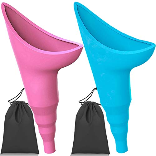 Fiyuer Frauen Urinal pinkelhilfe 2 Pcs frauenurinal silikon mit Schutzhülle Pinkelhilfe Stehen weibliches für Schwangere Damen perfekt bei Outdoor von Fiyuer