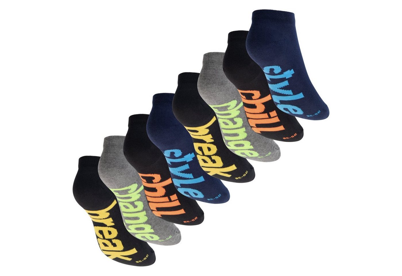 Footstar Füßlinge Damen & Herren Sneaker Socken (8 Paar) Neon Sportsocken von Footstar