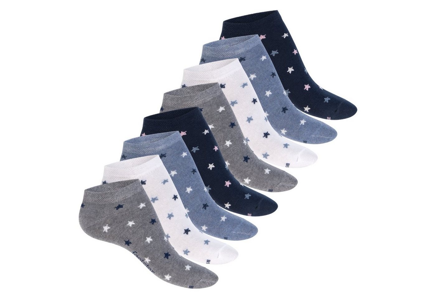 Footstar Sneakersocken süße Damen Sneaker Socken (8 Paar) Kurze Söckchen mit Muster von Footstar