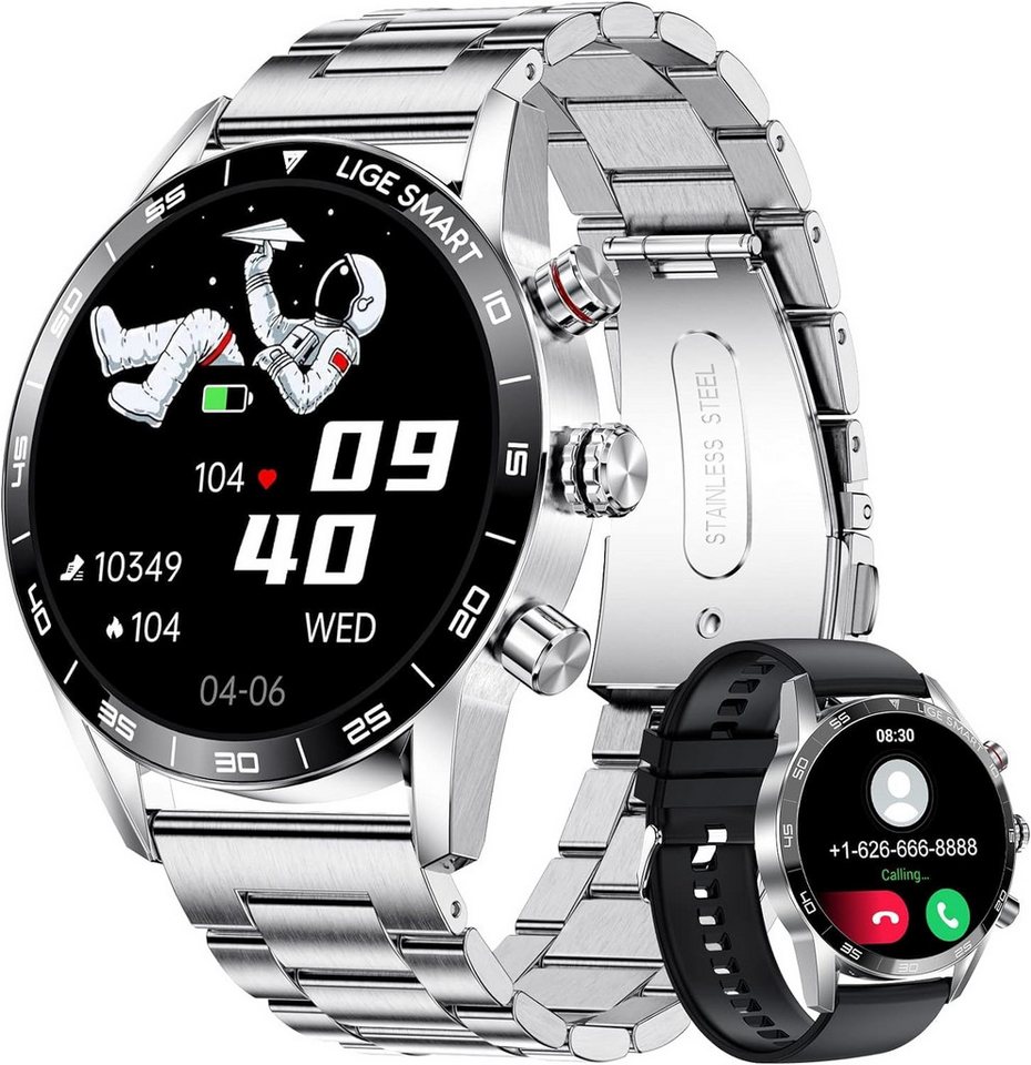 FoxBox GPS-Verbindung Smartwatch (1,32 Zoll, Android, iOS), mit Telefonfunktion, 100+ Sportmodi, Pulsmesser/ Schlafmonitor, IP67 von FoxBox