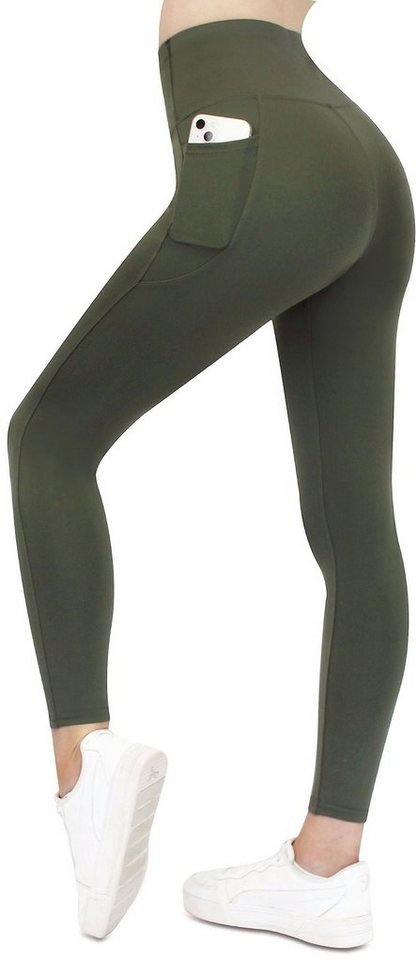 Frentree Leggings mit Taschen für Damen, Lange Sporthose, (High Waist, Yogaleggings in vielen Farben) Laufhose mit hohem Komfort von Frentree