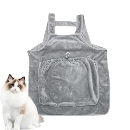 Fukamou Katzenträger-Schürzenbeutel, Katzenschürzenträger, Verstellbare Katzenträgerschürze, Verstellbare Brusttasche für Katzen im Taschenformat, verstellbare Katzentrage-Schürze, warm für Welpen von Fukamou
