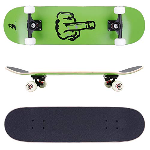 FunTomia® Skateboard mit ABEC-9 Kugellager Rollenhärte 100A und 100% 7-lagigem kanadisches Ahornholz (Finger) von FunTomia