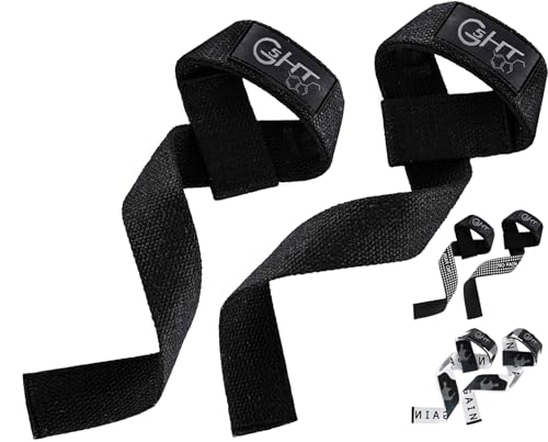 G5 HT SPORT Straps (gepolstert) Bodybuilding-Training für Herren und Damen, Gewichtheben, für Powerlifting, Kreuzheben, Gewichtheben (schwarz) von G5 HT SPORT
