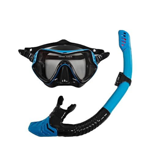 Schnorchelausrüstungsset für Erwachsene, Antibeschlag-Schnorchelmaske, Panorama-Tauchmaske mit Dry-Top-System, auslaufsichere 180°-Panorama-Schnorchelmaske L von GAOJYLF