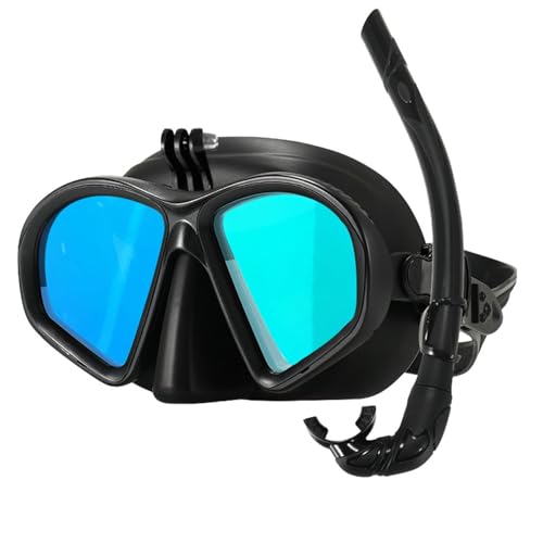 Schnorchelset mit Dry-Top-System, 180-Grad-Panorama-Schnorchelmaske, Tauchmaske aus gehärtetem Glas mit Antibeschlag- und UV-Schutz, Schnorchelausrüstung für Erwachsene C von GAOJYLF