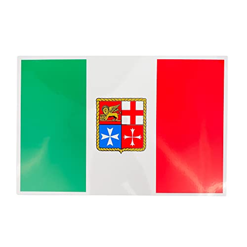 GATE 14 - Italienische Flagge mit Wappen der Handelsmarine aus glänzendem PVC in verschiedenen Größen von GATE 14