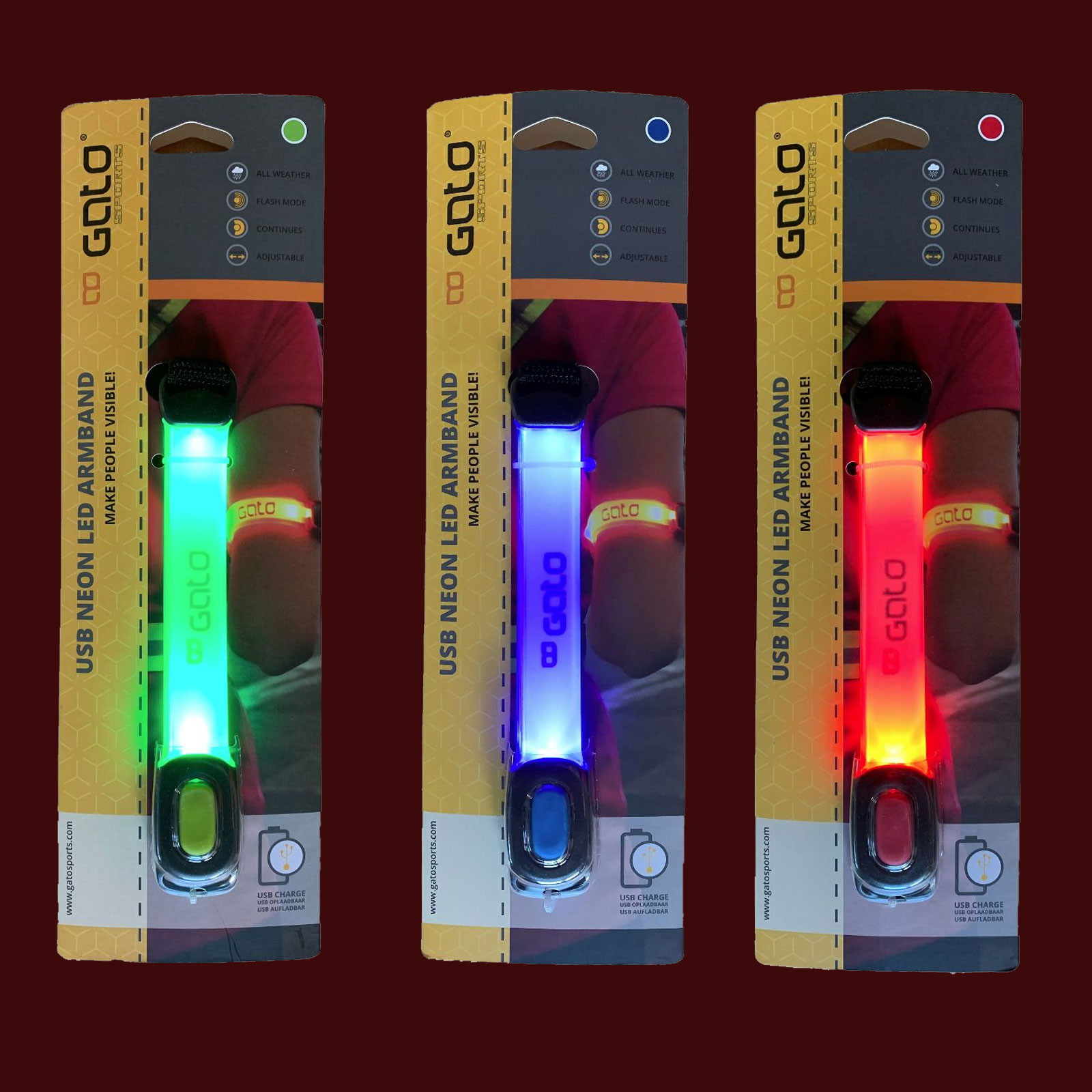 GATO USB Neon LED Armband | GRLUAR von GATO