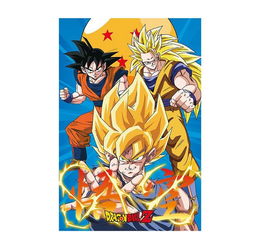 GB eye Poster GB eye Dragon Ball Z 3 x Son Goku Evolution Maxi Poster 61 x 91,5 cm von GB eye