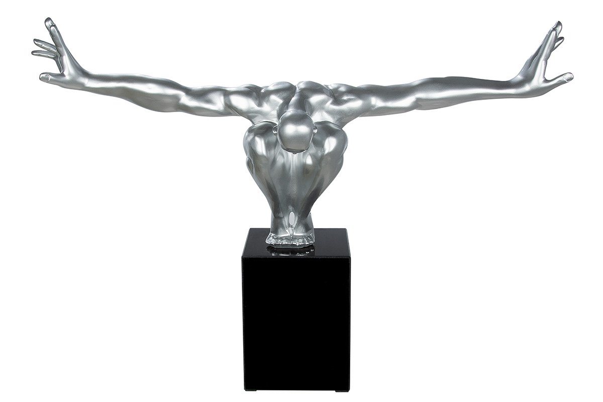 GILDE Dekofigur GILDE Skulptur Cliffhanger - silber - H. 45cm x B. 75cm von GILDE