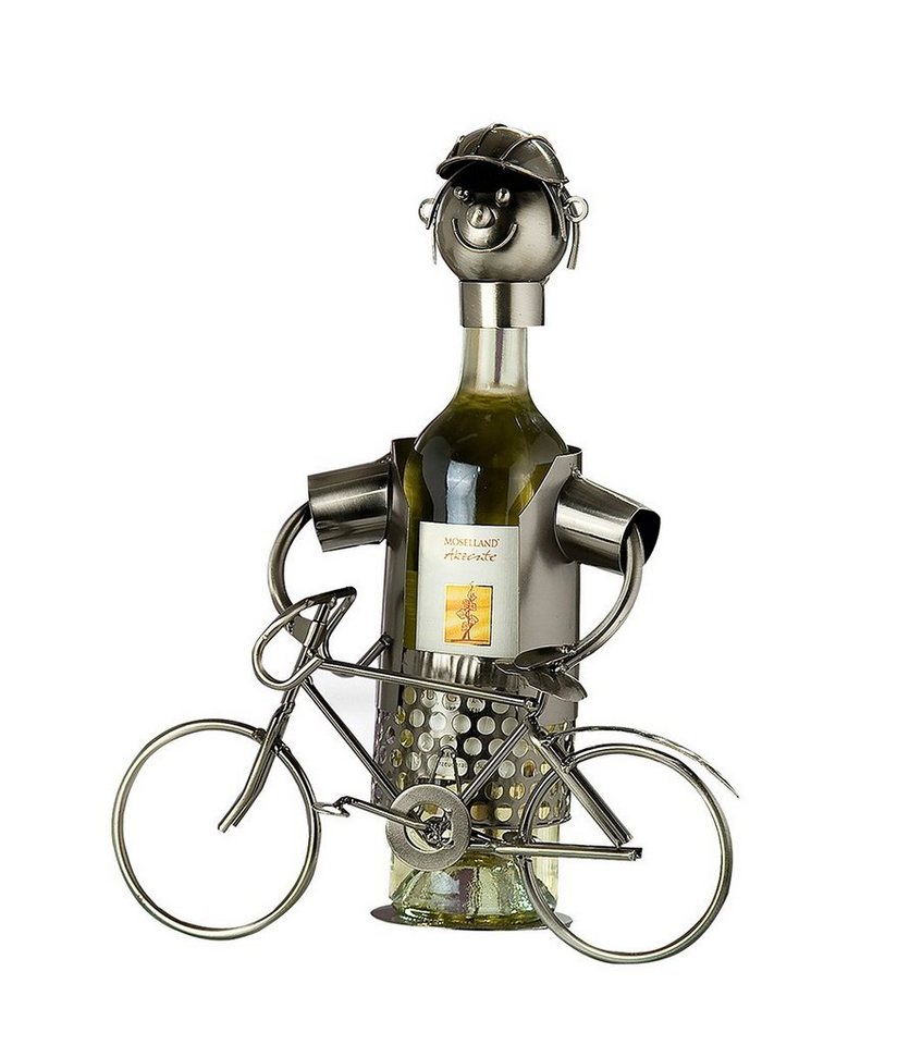 GILDE Weinflaschenhalter GILDE Flaschenhalter Fahrrad - silber - H. 28cm x B. 28cm von GILDE