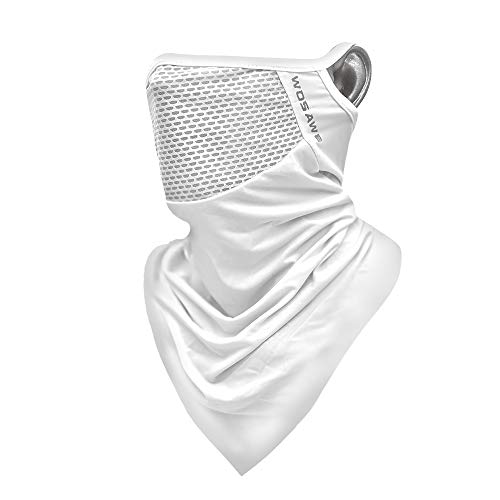 GITVIENAR Halstuch Damen Herren, Atmungsaktiver UV-Schutz Schlauchschal mit Ohrschlaufe Multifunktionstuch für Motorrad Radfahren Gesichtsmaske Bandana Kopftuch Schutzmaske Sommer (Weiß) von GITVIENAR