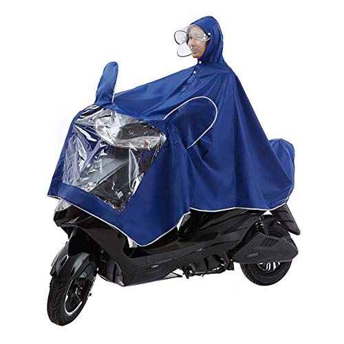 GLJY Motorrad wasserdichter verlängerter Poncho, Elektromobil-Roller-Motorrad-großer Regen-Umhang-Mantel, Einzelperson-Motorrad-Antibeschlag-Regenschutz mit Spiegelschlitzen,E,XXXL von GLJY