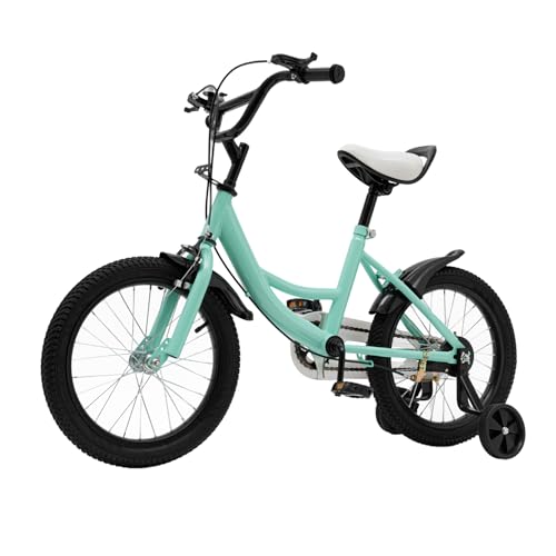 16-Zoll Kinderfahrrad Kinderfahrrad Kinder und Mädchen Fahrräder mit Stützräder Unisex Bike Hilfsrad Fahrräder Gelb Pink Grün Verfügbare Optionen (Grün) von GMSLuu