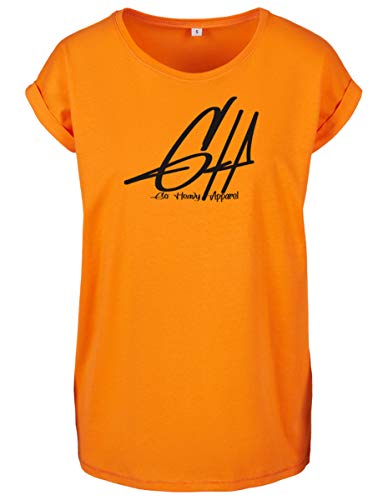 GO HEAVY Oversize Frauen Fitness Wor-Out T-Shirt | Kurzarm Yoga Gym Sportshirt | Aufdruck Graphic | Orange L von GO HEAVY