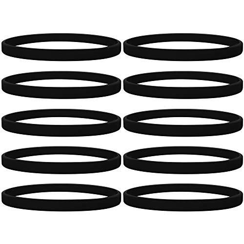 GOGO 100 Pcs Thin Silicone Wristbands for Adults, 1/5" Wide Rubber Bracelets - Black von GOGO