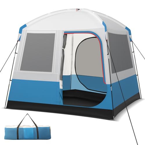 GOPLUS Campingzelt wasserdicht für 4-5 Personen, Kuppelzelt groß mit Netztür & Netzfenstern, Gruppenzelt Familienzelt tragbar mit Tasche, Zelt Outdoor für Reise Trekking Camping von GOPLUS