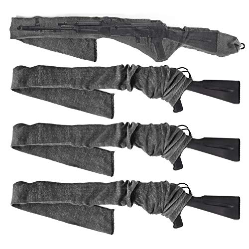 GUGULUZA Socken für Gewehre,Silikon Öl behandelt Knit Fabric Shotgun Gewehr Storage Gun Socke 132 cm (Grau) von GUGULUZA