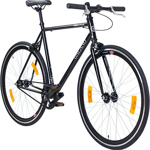 Galano 700C 28 Zoll Fixie Singlespeed Bike Blade 5 Farben zur Auswahl, Rahmengrösse:56 cm, Farbe:schwarz/schwarz von Galano