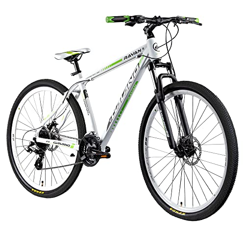 Galano Mountainbike 29 Zoll Hardtail MTB Fahrrad Ravan 24 Gänge Bike 3 Farben (weiß/grün, 48 cm) von Galano