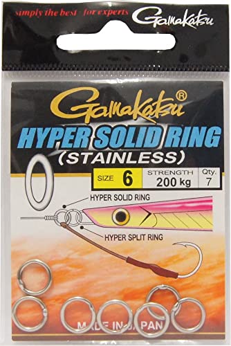 Gamakatsu Hyper Solid Ring Stainless Nickel Ringe, Größe:6 von Gamakatsu