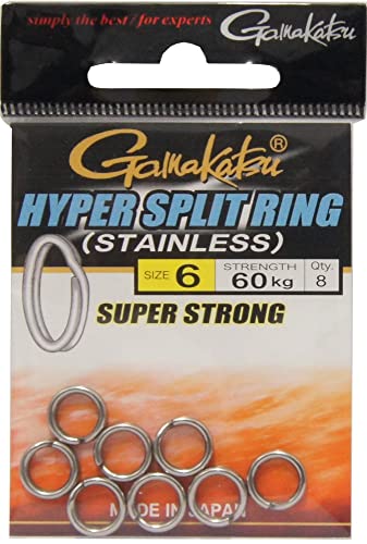 Gamakatsu Hyper Split Ring Black Nickel Sprengringe, Größe:6 von Gamakatsu