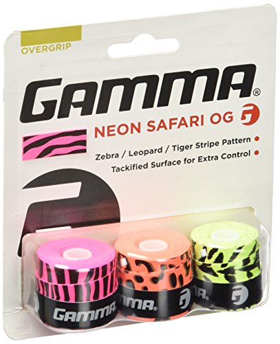 Gamma Neon Safari 3er Zebra, Leopard, Tiger Overgrip, Mehrfarbig , One Size von Gamma