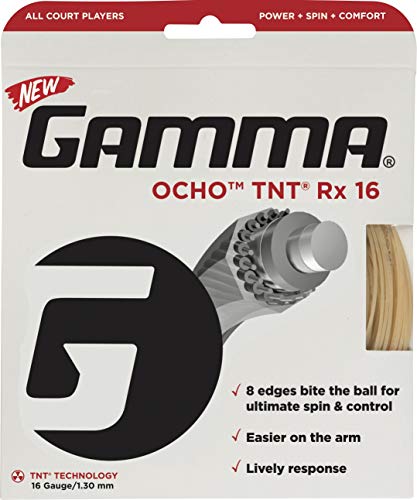 Gamma Sports OCHO TNT RX Tennissaite, 16 g, Natur, Einheitsgröße von Gamma
