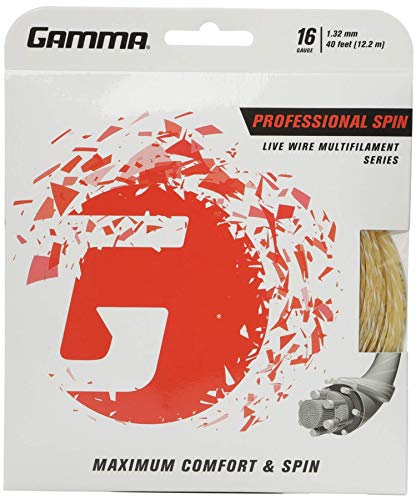 Gamma Tennissaite Professional Spin 16 (1,32 mm) 12,2 m Set, Natur, S von Gamma