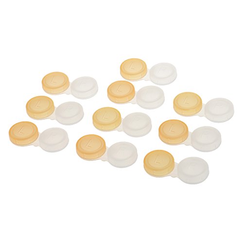 Gazechimp 10 Stück Mini Kontaktlinsenbehälter, Transparent / Nicht-Transparent Auswählbar - Orange, Transparent, Einheitsgröße von Gazechimp