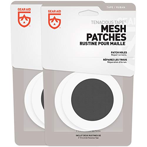 GEAR AID Unisex-Erwachsene Tenacious Tape Mesh Patches für Zelt und Insektenschutz Reparatur, schwarz (Netzstoff), 2 Pack (4 von Gear Aid