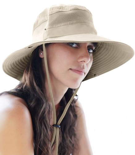 GearTOP Angelhut, Safari-Kappe mit Sonnenschutz für Damen und Herren, beige von GearTOP