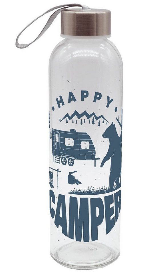 Geda Labels GmbH Trinkflasche Happy Camper, Blau, 500 ml, spülmaschinengeeignet von Geda Labels GmbH