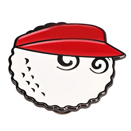 Golfball-Hut-Clip-Marker, Exquisite Verarbeitung, Golf-Cap-Clip-Marker, Rostbeständig, Helles Muster, Golfer-Geschenk für Männer für den Platz (Rot) von Generic