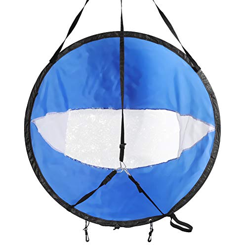 Kajak-Segel, Windsegel, 108 cm, Blau-weißes Kanu-Segel, Transparentes Fenster, UV-Schutz, Einfache Einrichtung und Steuerung von Generic