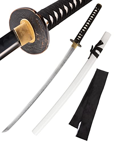 Katana EIN echter Hamon Schwert scharf echt zum Training Metall Stahl 1045 Samurai 100% handgefertigt Nur für Erwachsene - 18 Jahre erforderlich SW-9254 von 57 SPECIAL REPLICAS
