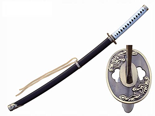 Katana Schwert echt Metall Nicht Scharf Samurai Schwert aus Stahl mit Einer Scheide zur Dekoration für einen Sammler oder als Geschenk 4KM85-410BK von 57 SPECIAL REPLICAS