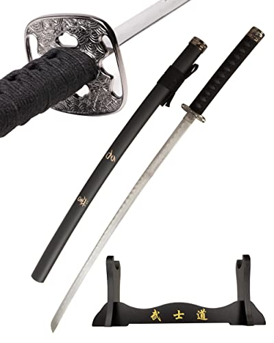 Katana Schwert - Echt Samurai Schwert aus Stahl - mit Einer Scheide und Stand zur Dekoration - Geeignet als Anime Deko - Japanisches Sword - Katana Schwerter - (TL492-395CA) von 57 SPECIAL REPLICAS