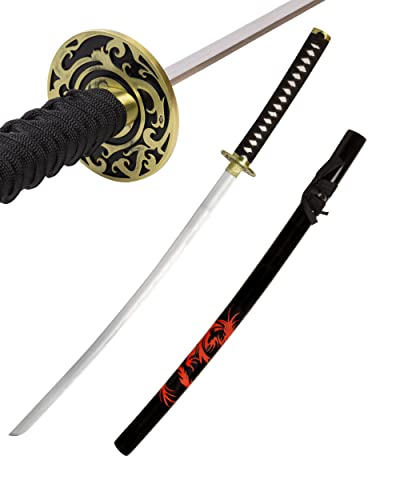 Katana Schwert Samurai Deko - Sword Samurai Schwert aus Stahl mit Scheide Thema Drachen - Samurai Schwerter Ninja Schwert - Handhaben Katana Holz 4KM108-410 von 57 SPECIAL REPLICAS